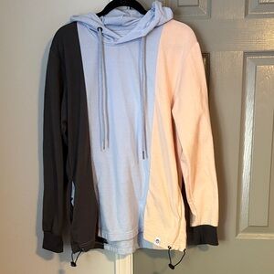 Free Planet Grey Blue and Pink Hooded Sweatshirt with Pockets and Toggles